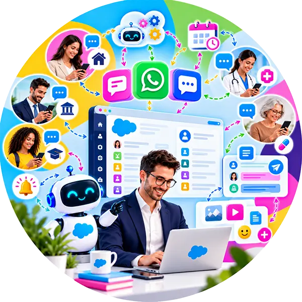 Send Automated SMS from Salesforce with Text & WhatsApp Messaging and Agentforce AI Agents