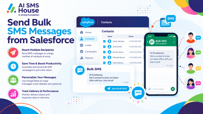 send bulk sms message from salesforcee