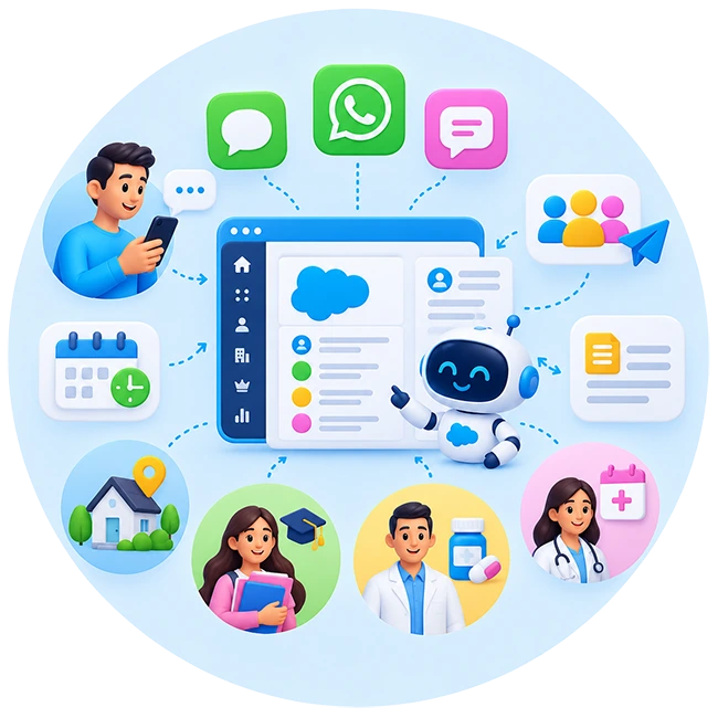 Connected Salesforce Messaging Ecosystem